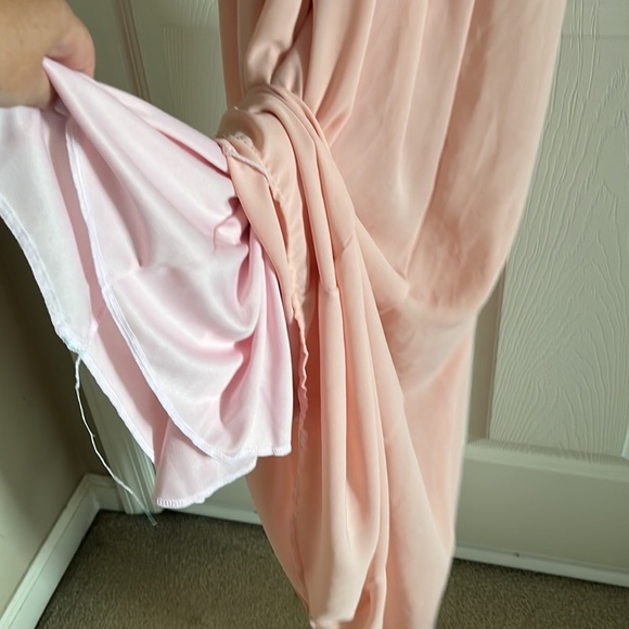 PinkBlush Pink Maxi Dress Semi Sheer Lined Dress Size Small - Picture 7 of 9